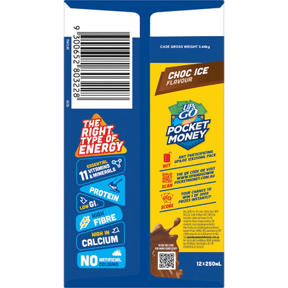 Up&go Liquid Breakfast Choc Ice 250ml X 12 Pack