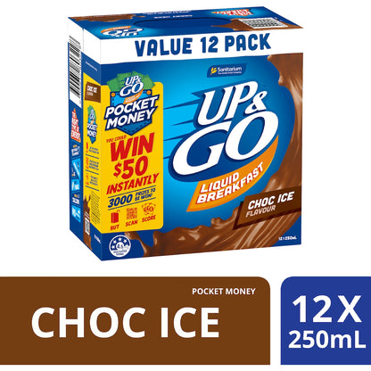 Up&go Liquid Breakfast Choc Ice 250ml X 12 Pack