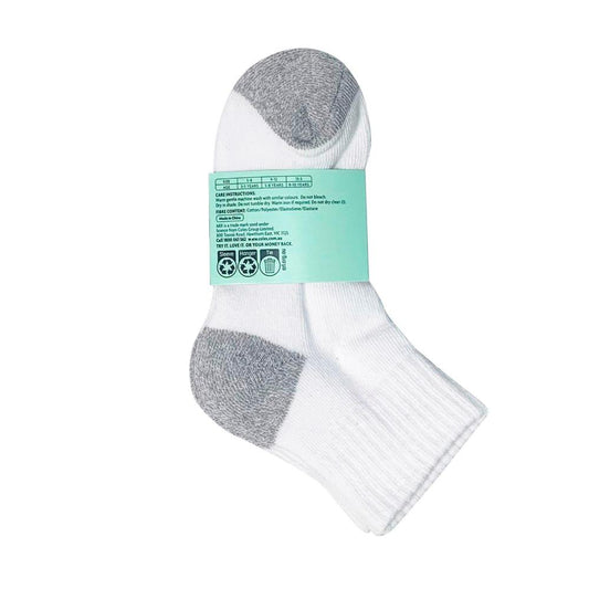 Mix Kids Qtr Crew Sport Socks White 13-3 3 pack