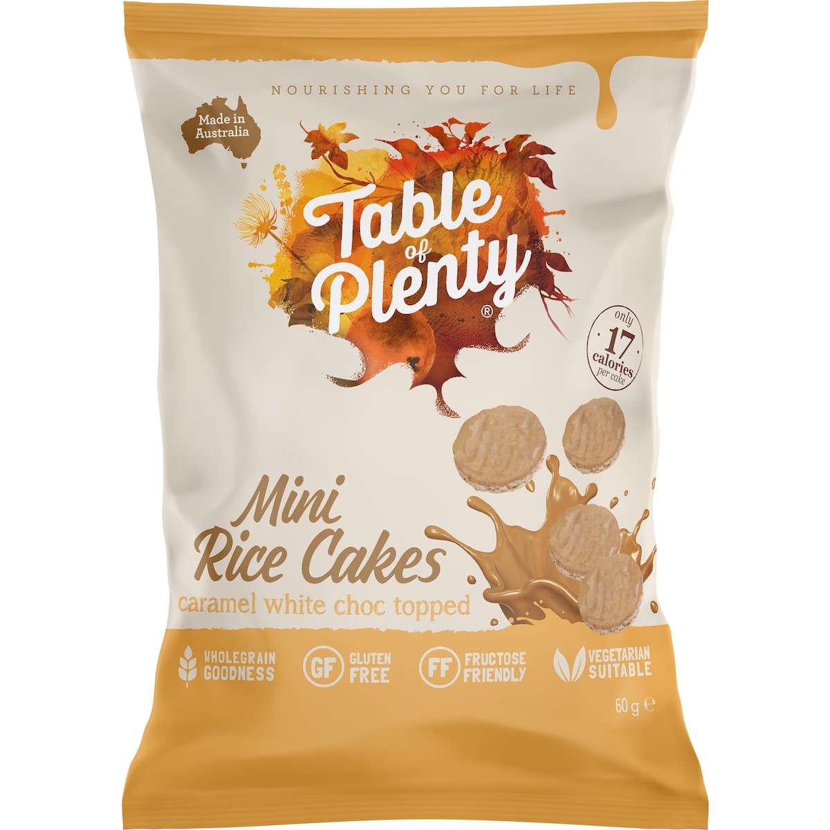 Table Of Plenty Mini Rice Cakes Caramel White Choc 60g