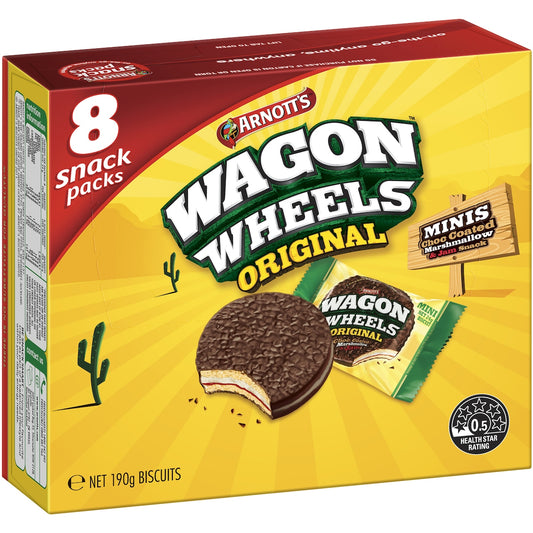 Arnotts Wagon Wheels Multipack Chocolate Biscuits 8 pack