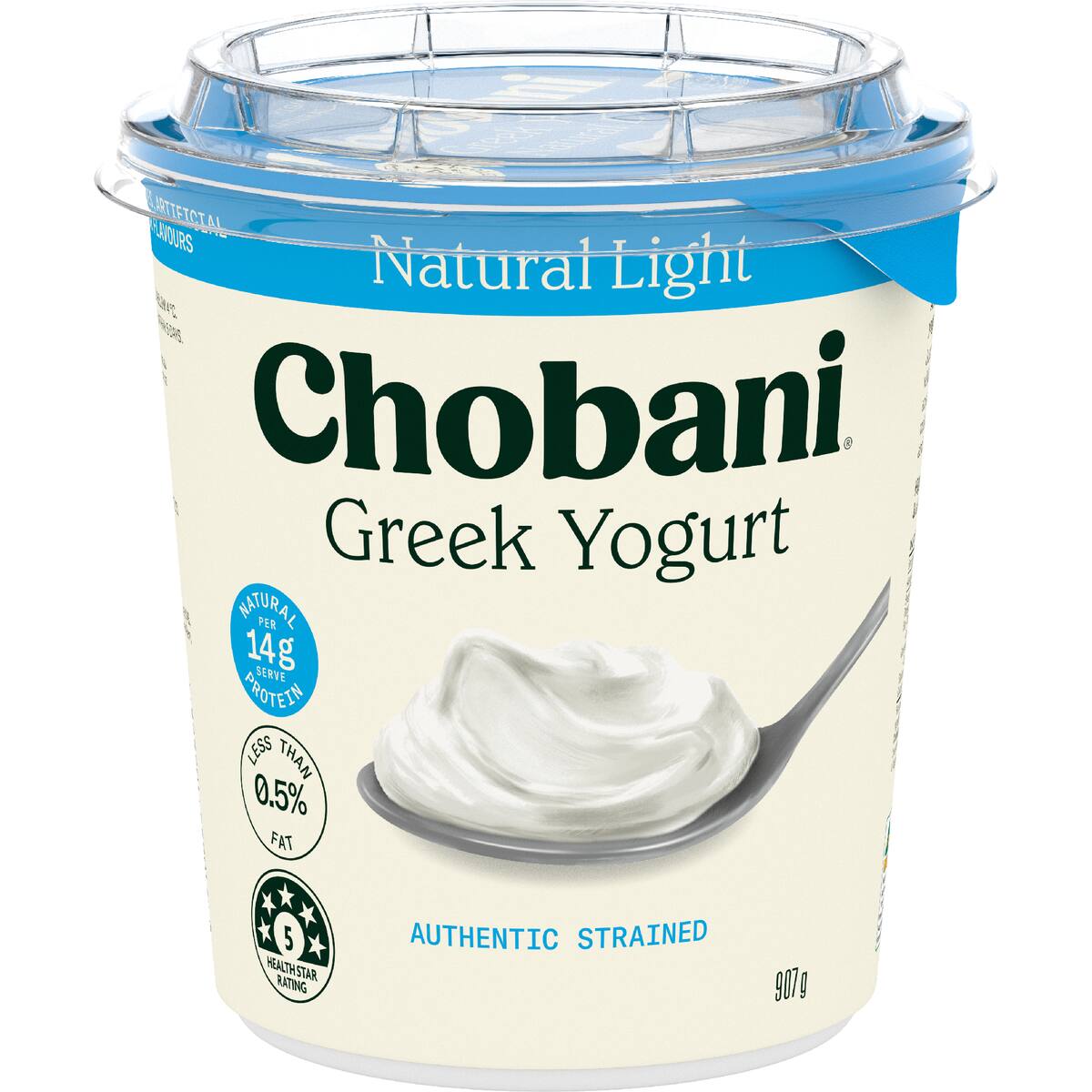 Chobani Greek Yoghurt Natural Light Plain 907g