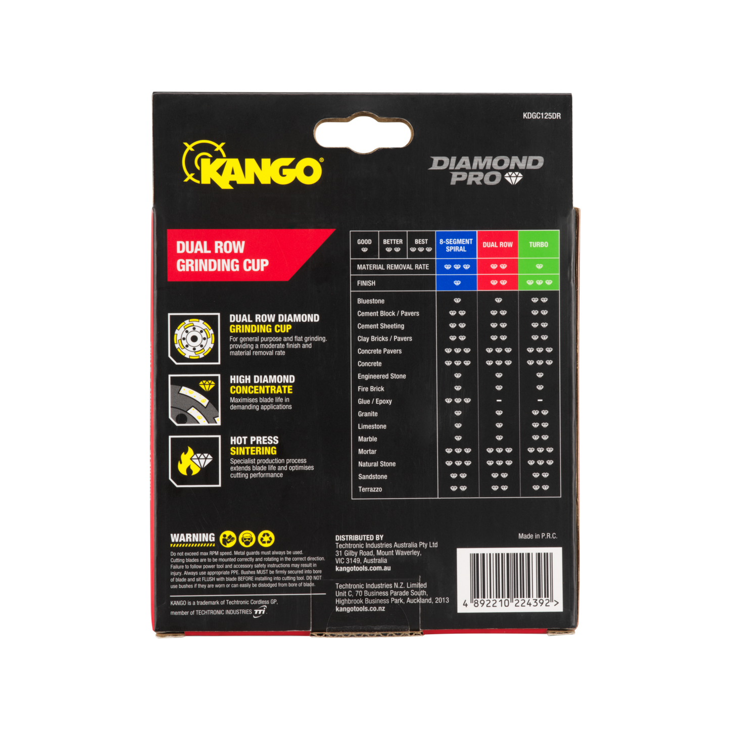 Kango Dual Row Diamond Grinding Cup - 125mm