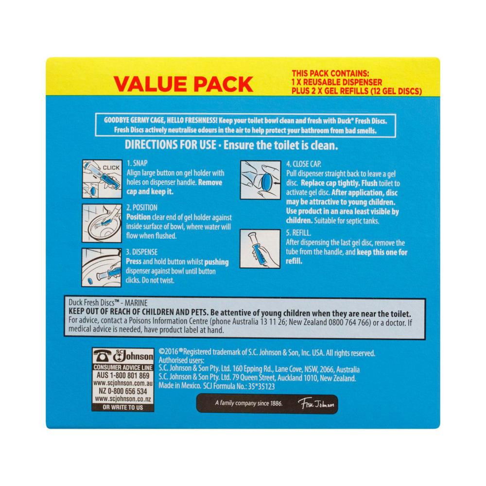 Duck Fresh Discs Toilet eaner Marine Value 2x36ml - 72mL