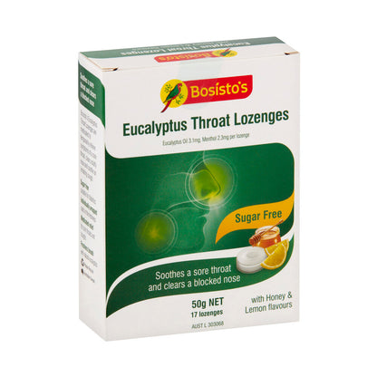Bosisto's Eucalyptus Throat Lozenges Sugar Free - 17 pack