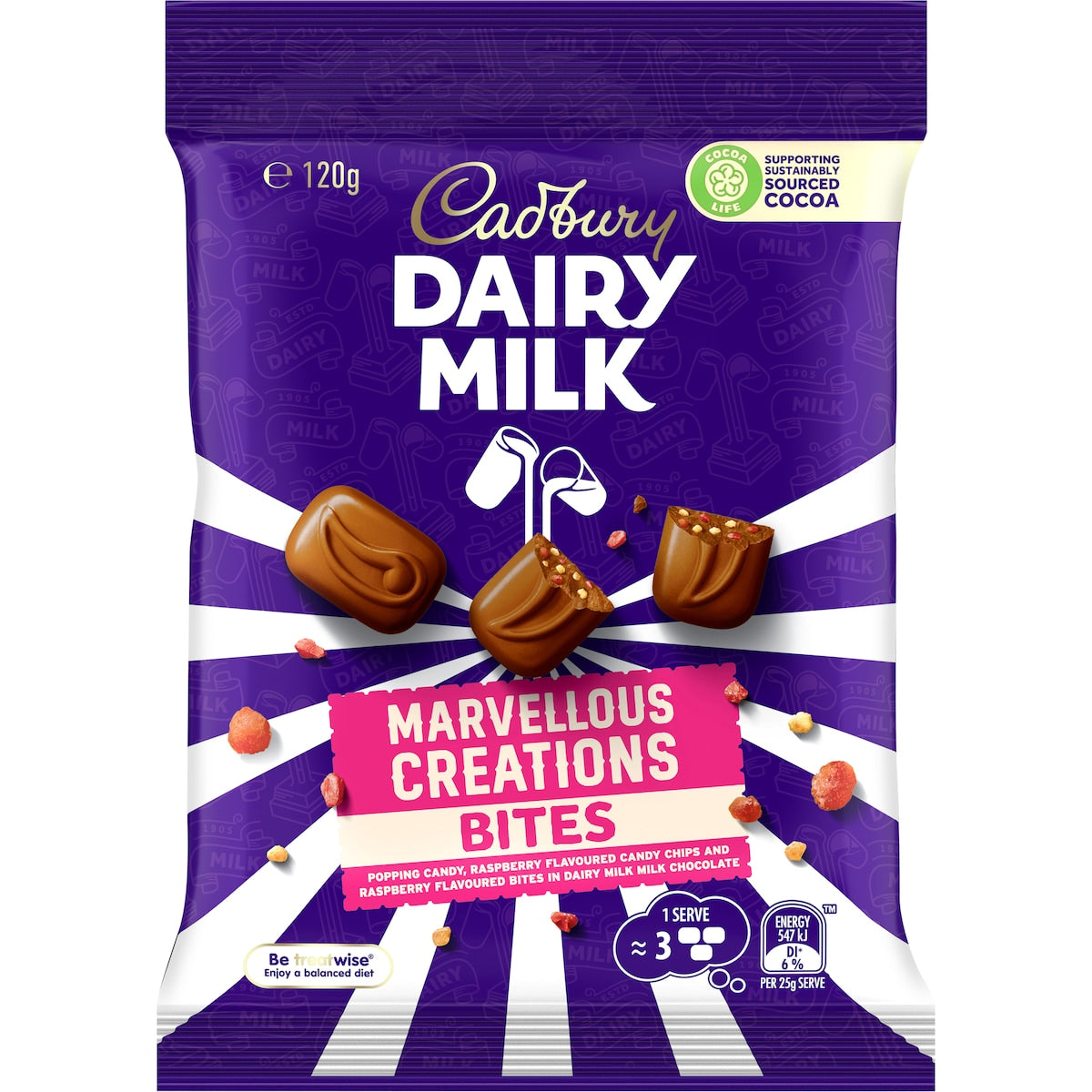 Cadbury Dairy Milk Chocolate Marvellous Creations Bites Bag 120g