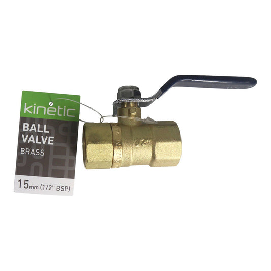 Kinetic 15mm Brass Lever Handle Water Ball Valve