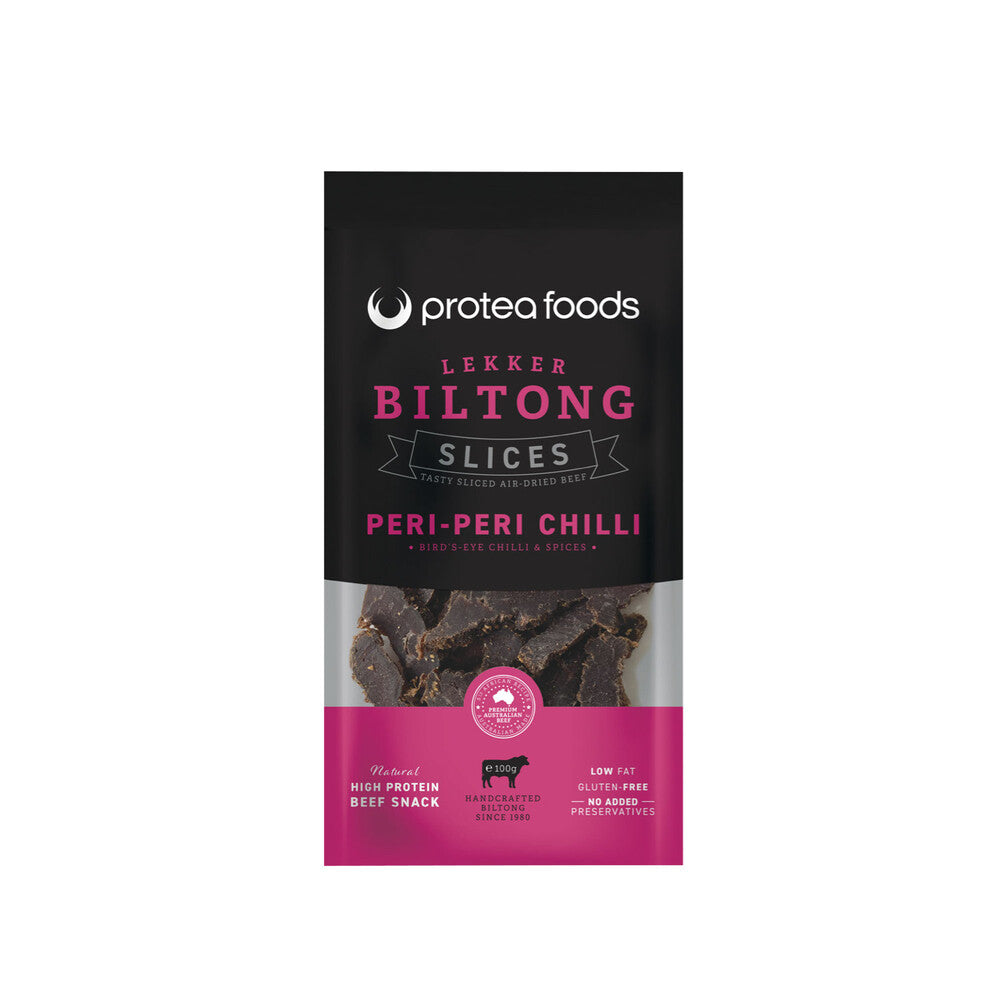 Protea Foods Lekker Peri Peri Biltong Slices - 100g