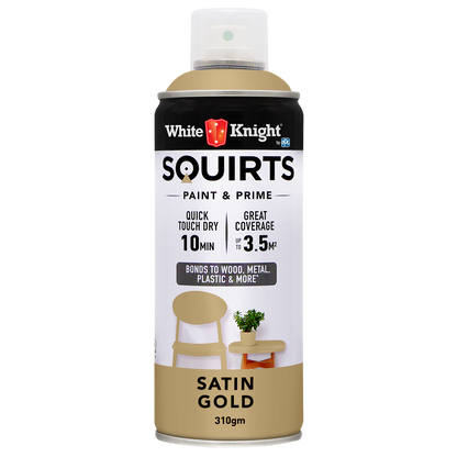 White Knight Squirts Gold Satin Spray Paint - 310g