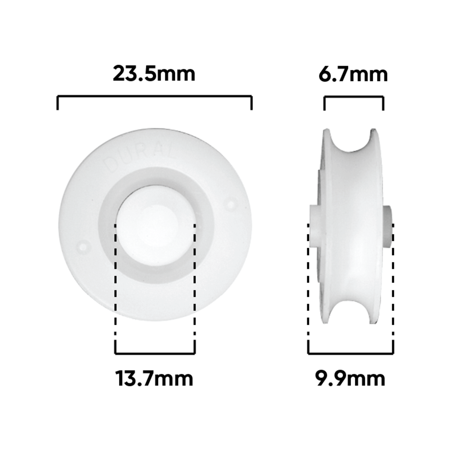 Rolltrak Concave Roller - 24mm - Acetal - 12kg
