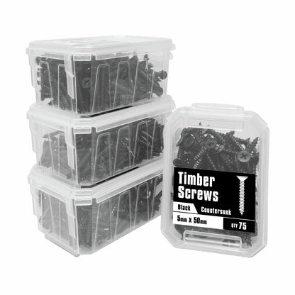 Pinnacle Timber Screws - 5 x 50mm - Black
