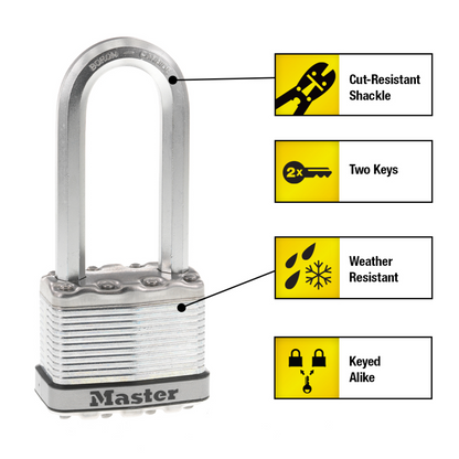 Master Lock Magnum Padlock - 50mm - 64mm Shackle - 2 Pack
