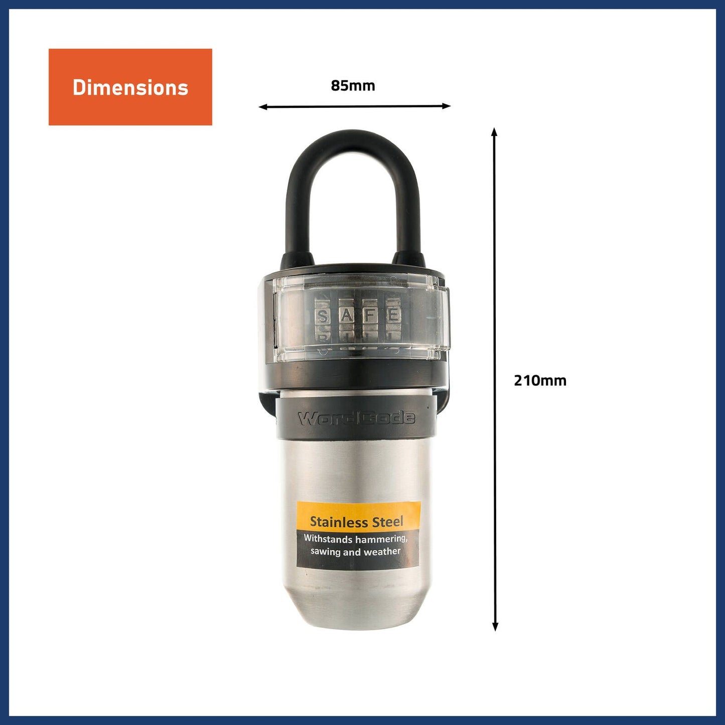 Wordcode Portable Key Safe - 195 x 205mm