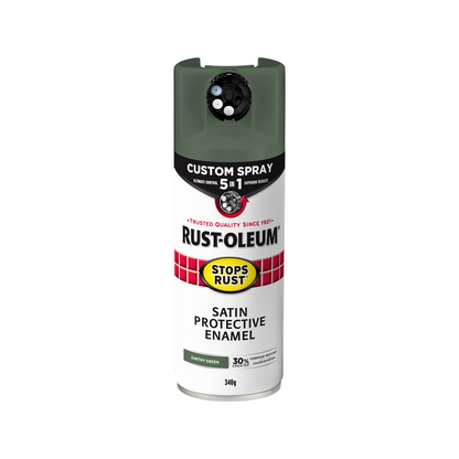 Rust Oleum Satin Spray Paint - 340g - Earthy Green - 5 in 1