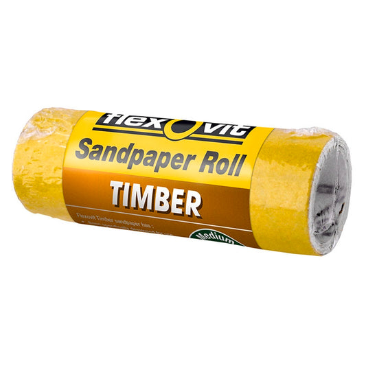Flexovit Timber Sandpaper Roll - 115mm x 1m - 120 Grit