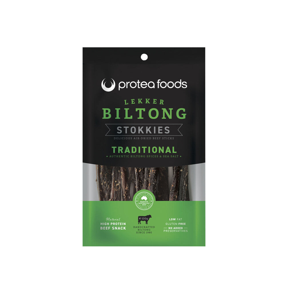 Protea Foods Lekker Traditional Biltong Stokkies - 100g