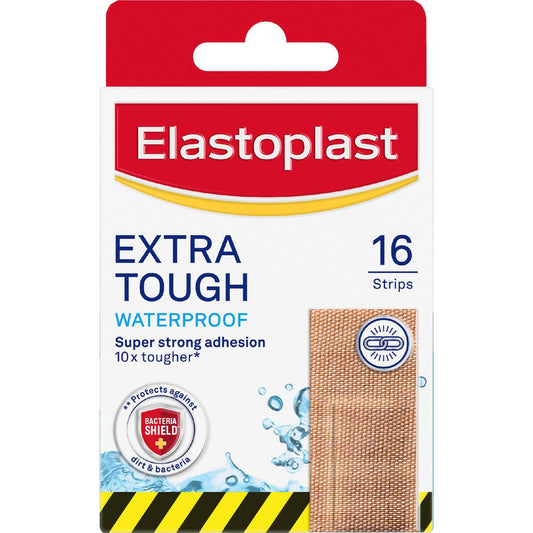 Elastoplast Heavy Fabric Extra Tough Waterproof Plasters 16 Pack