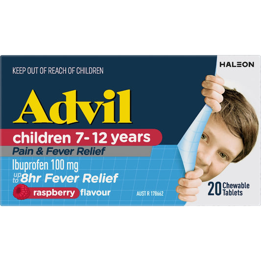 Advil Childrens Pain & Fever Relief Ibuprofen Chewable Tablets 20 Pack