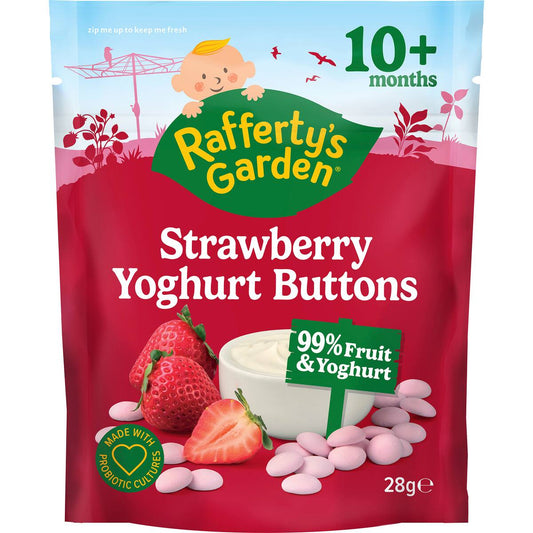 Rafferty's Garden Baby Food Strawberry Yoghurt Buttons 12+ Months 28g