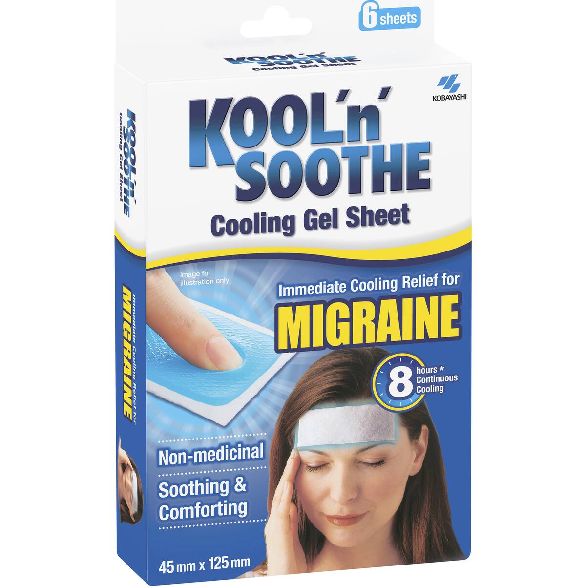 Kool 'n' Soothe Soft Gel Sheets For Headache & Migraine Relief 6 Pack