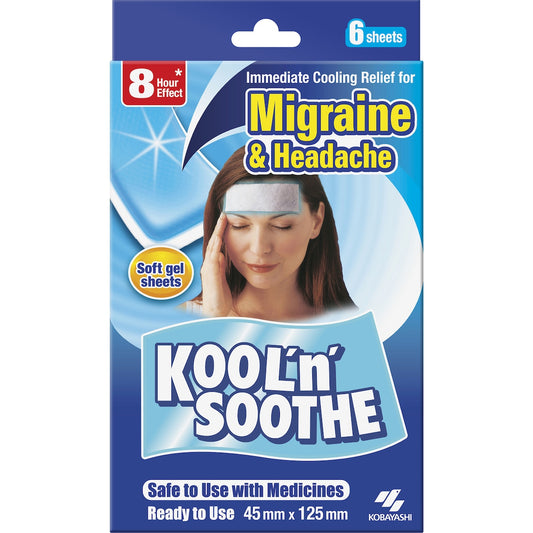 Kool n Soothe Soft Gel Sheets For Headache & Migraine Relief 6 Pack