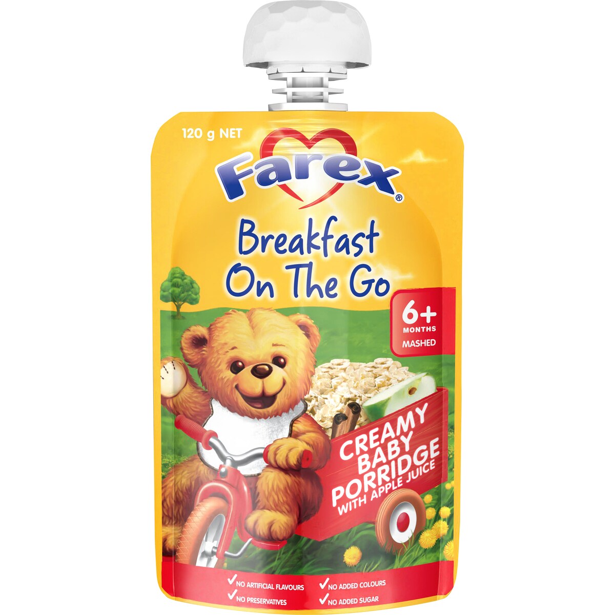Farex Breakfast On The Go Creamy Baby Food Porridge 6+ Months 120g