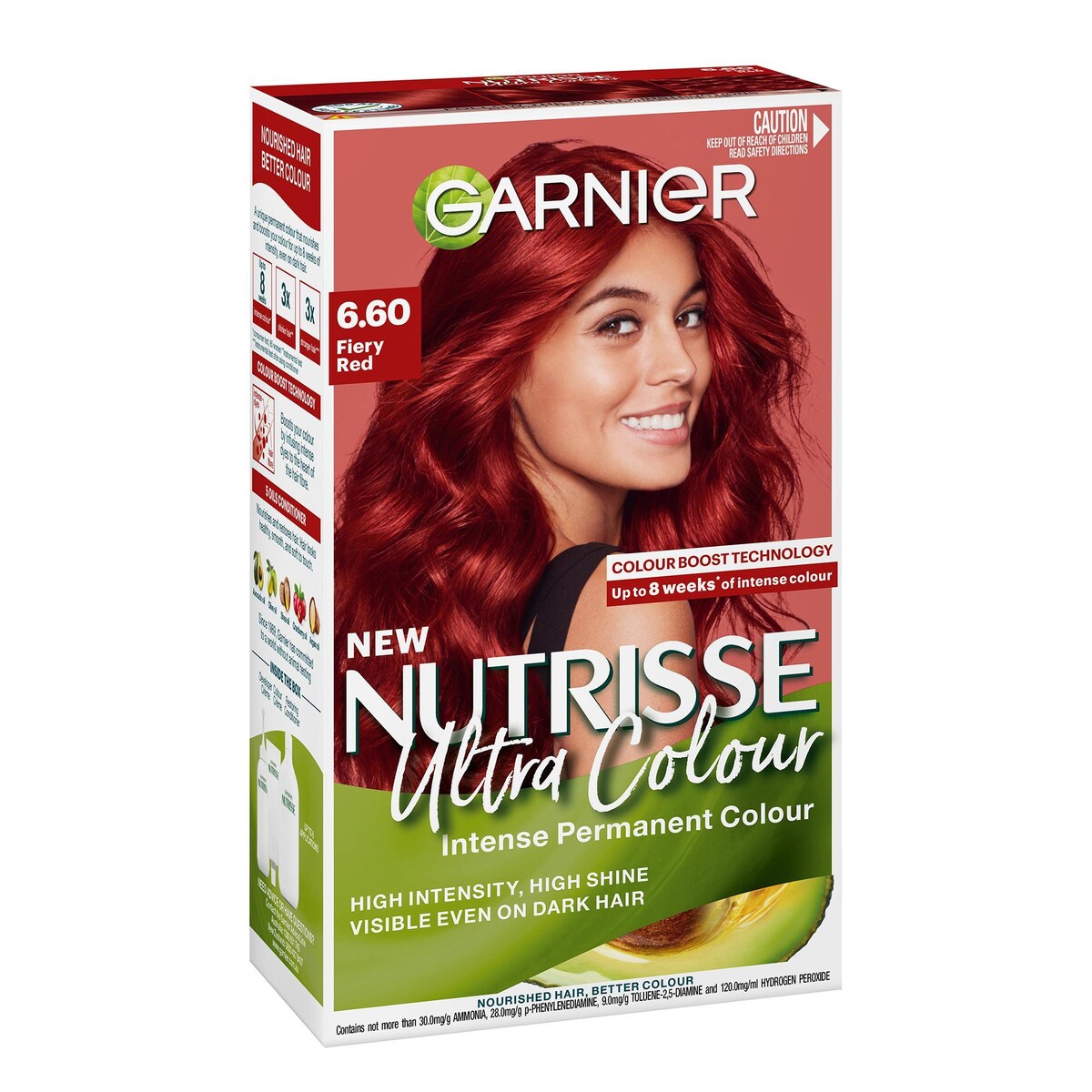 Garnier Nutrisse Hair Colour 6.60 Fiery Red Each