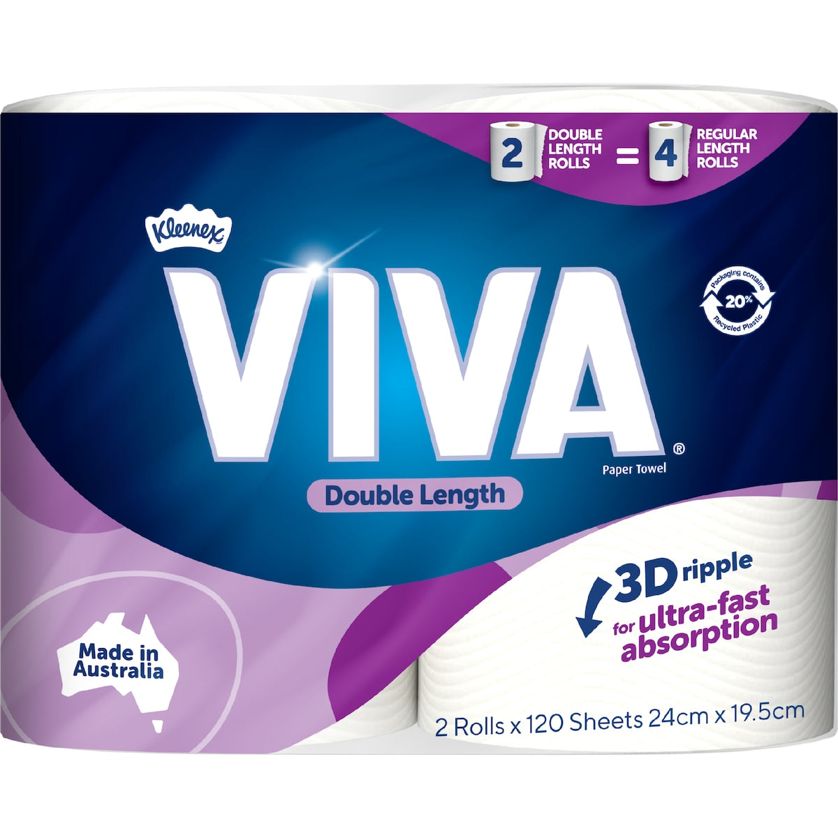 Viva Double Length Paper Towel 2 X 120 Pack