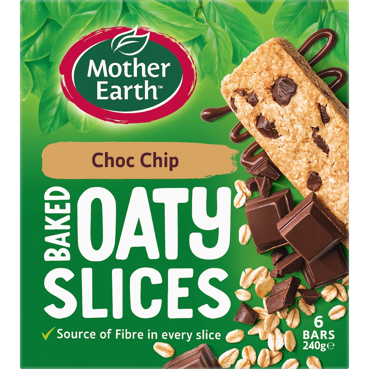 Mother Earth Chocolate Chip Oaty Slice 40g X 6 Pack