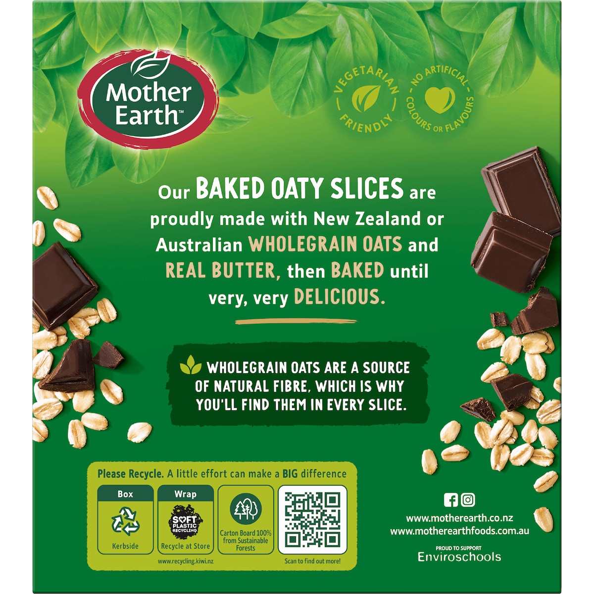 Mother Earth Chocolate Chip Oaty Slice 40g X 6 Pack