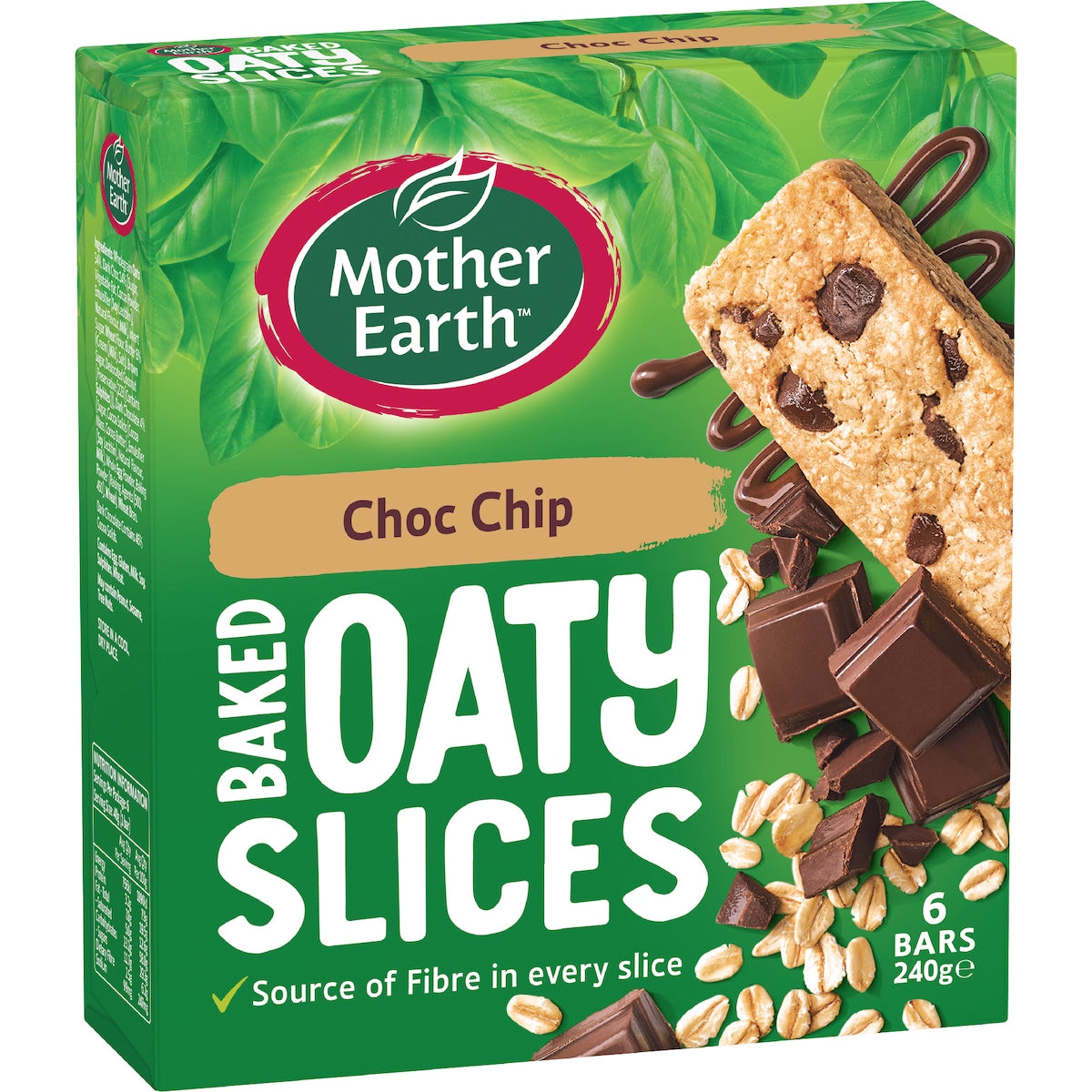 Mother Earth Chocolate Chip Oaty Slice 40g X 6 Pack