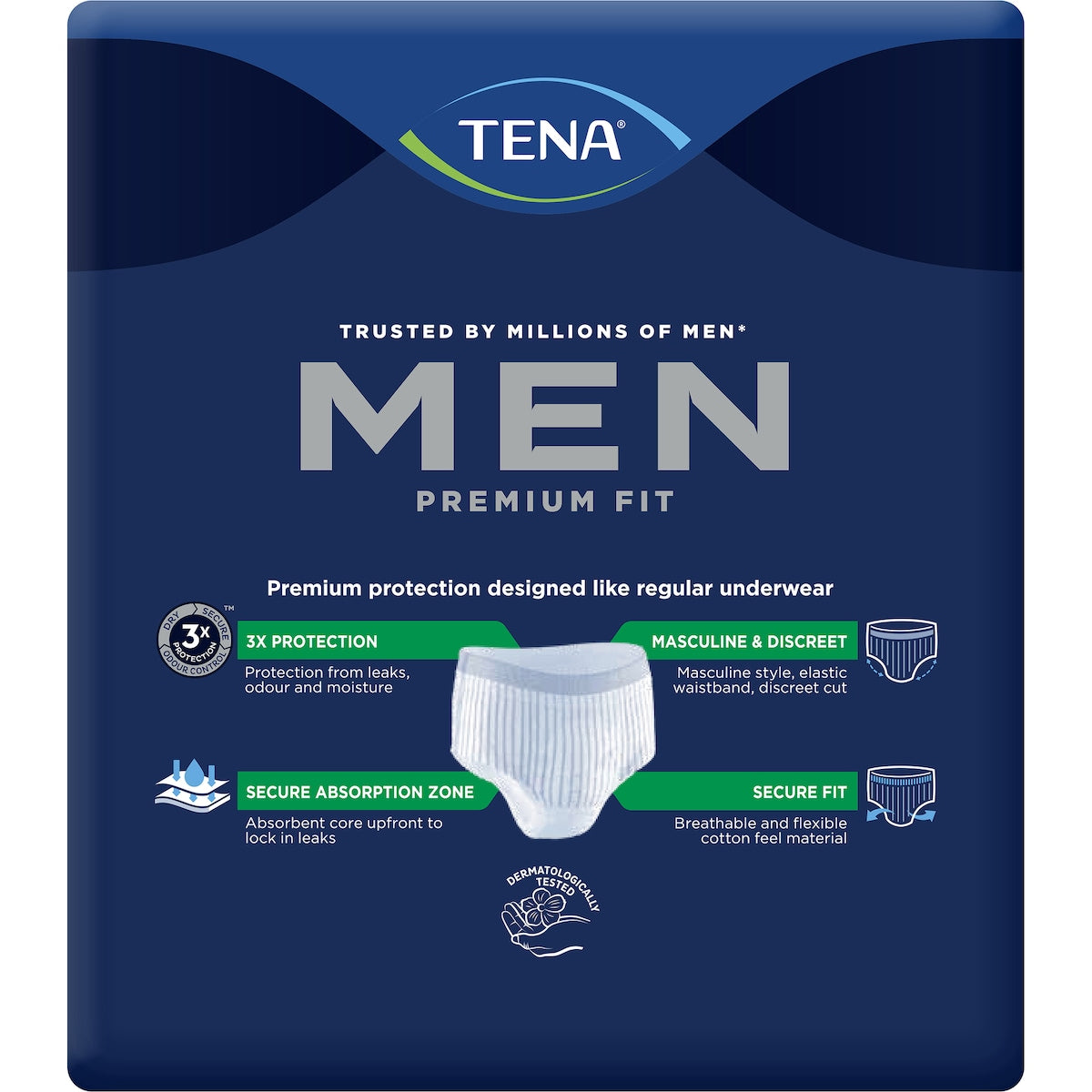 Tena Men Premium Fit Protective Underwear Level 4 Maxi M/l 8 Pack