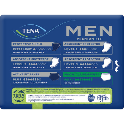 Tena Men Premium Fit Protective Underwear Level 4 Maxi M/l 8 Pack
