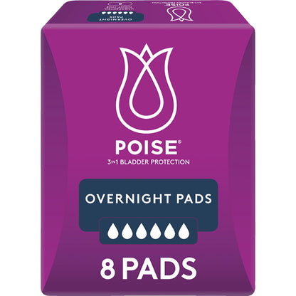Poise Incontinence Pads Overnight 8 Pack