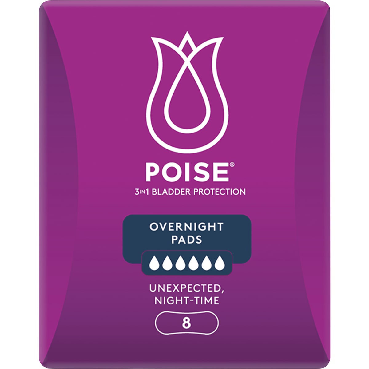 Poise Incontinence Pads Overnight 8 Pack