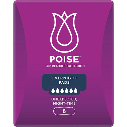 Poise Incontinence Pads Overnight 8 Pack