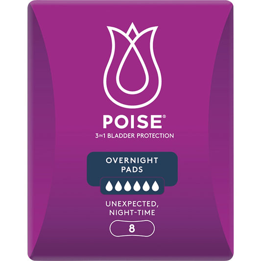 Poise Incontinence Pads Overnight 8 Pack