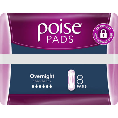 Poise Incontinence Pads Overnight 8 Pack