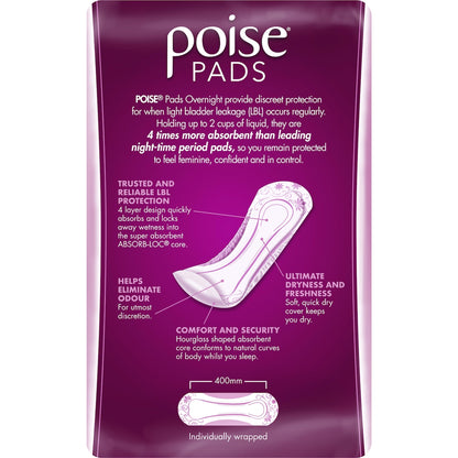 Poise Incontinence Pads Overnight 8 Pack