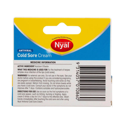 Nyal Antiviral Cold Sore Cream - 5g