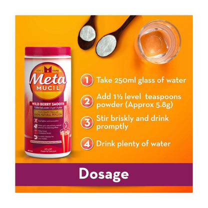 Metamucil 72 Dose Dietary Fibre Wild Berry - 425g