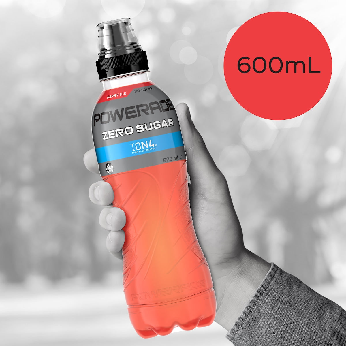 Powerade Berry Ice Zero Sports Drink Sipper Cap 600ml