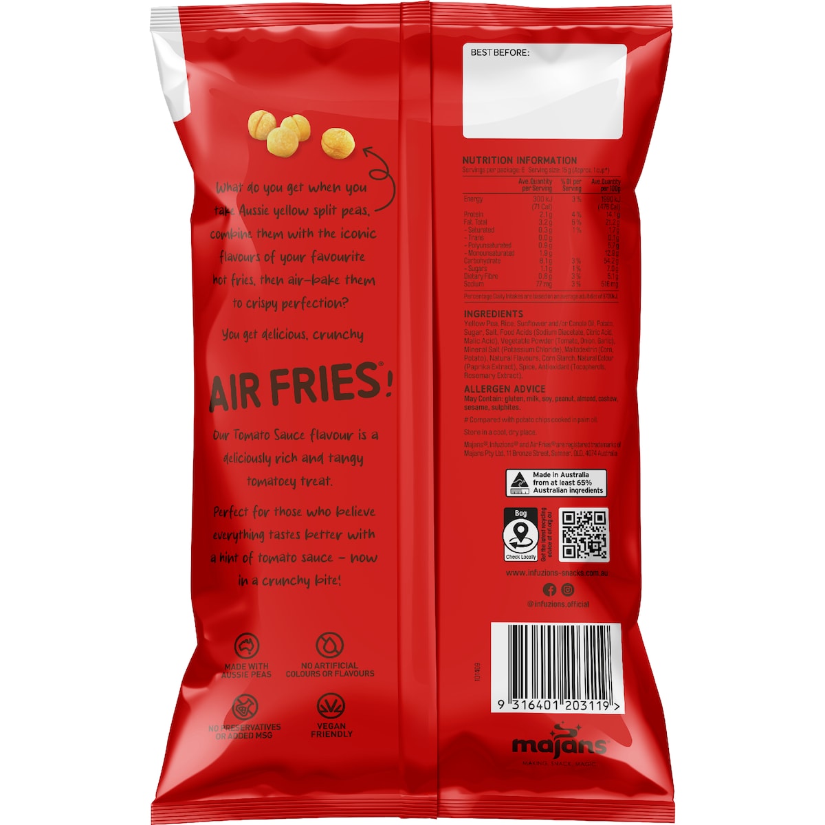 Infuzions Air Fries Tomato Sauce 90g