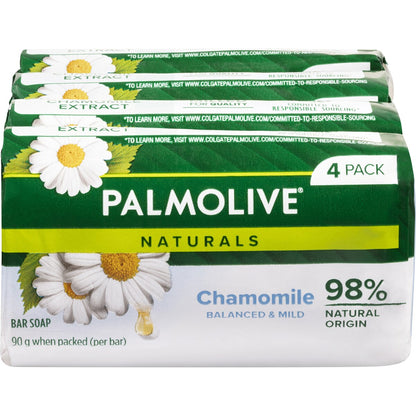 Palmolive Bar Soap Chamomile Extracts Naturals 90g X4 Pack