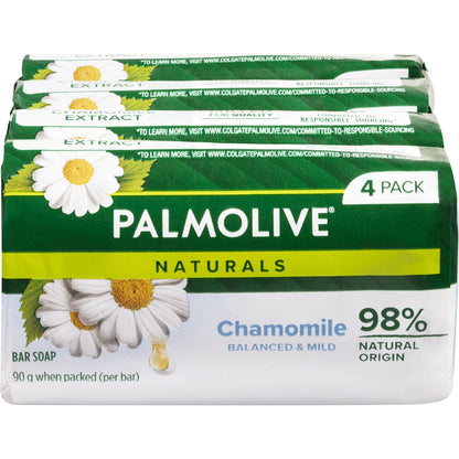 Palmolive Bar Soap Naturals Chamomile Extracts 90g X 4 Pack