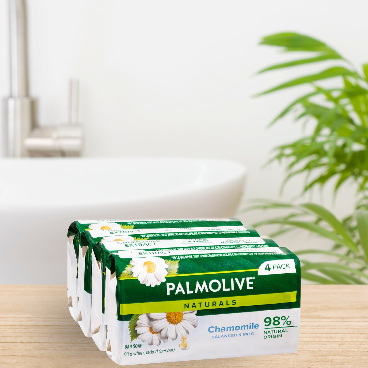 Palmolive Bar Soap Naturals Chamomile Extracts 90g X 4 Pack