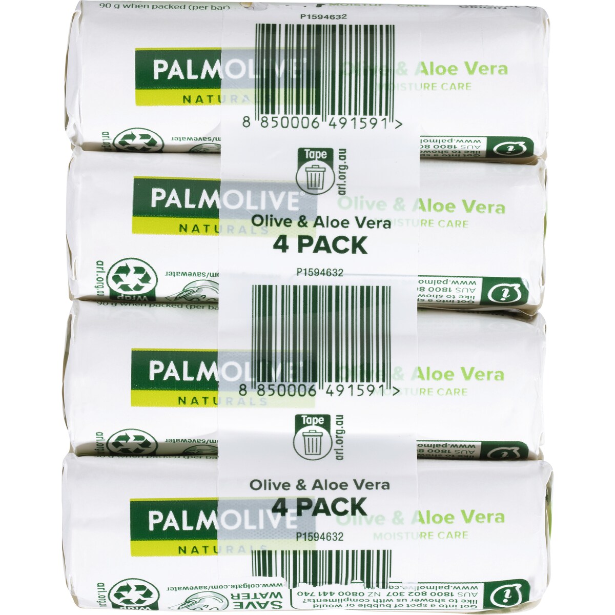 Palmolive Bar Soap Aloe & Olive Extracts Naturals 90g X4 Pack