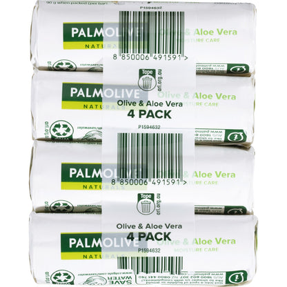 Palmolive Bar Soap Aloe & Olive Extracts Naturals 90g X4 Pack