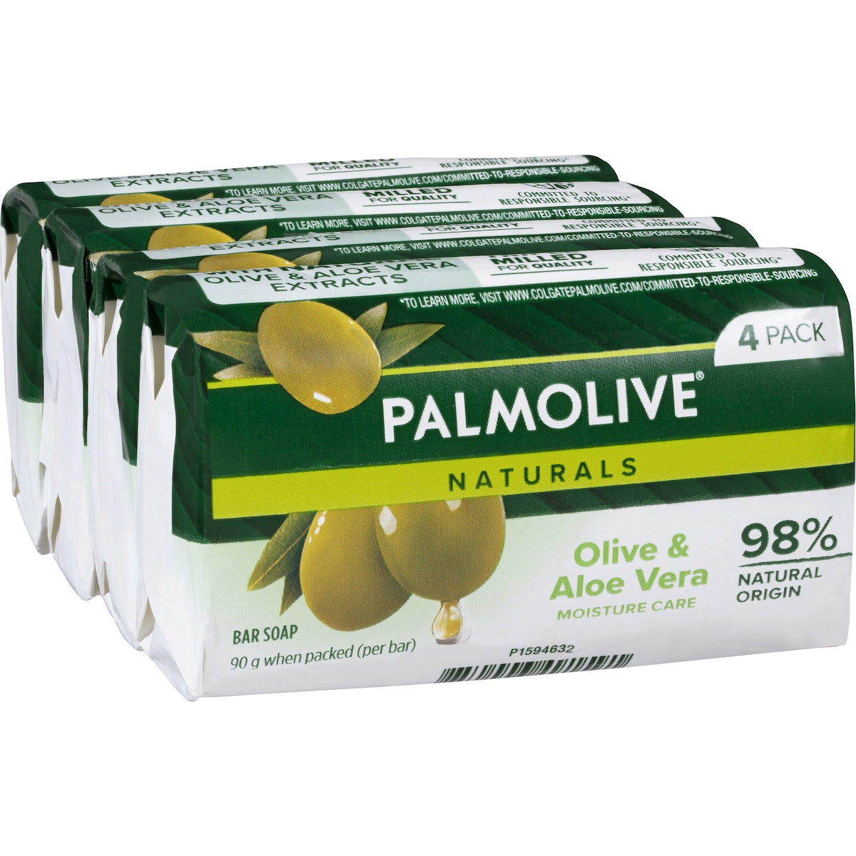 Palmolive Bar Soap Aloe & Olive Extracts Naturals 90g X4 Pack