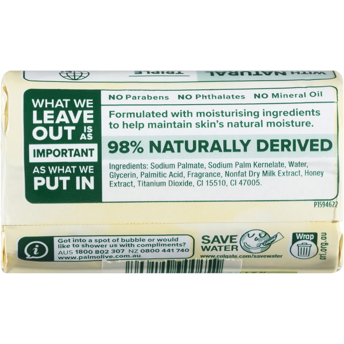 Palmolive Bar Soap Naturals Milk & Honey 90g X 4 Pack